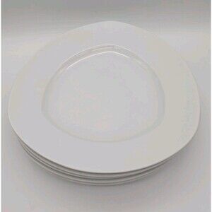 5 Crate & Barrel Soft Triangle Plates White Large 12"